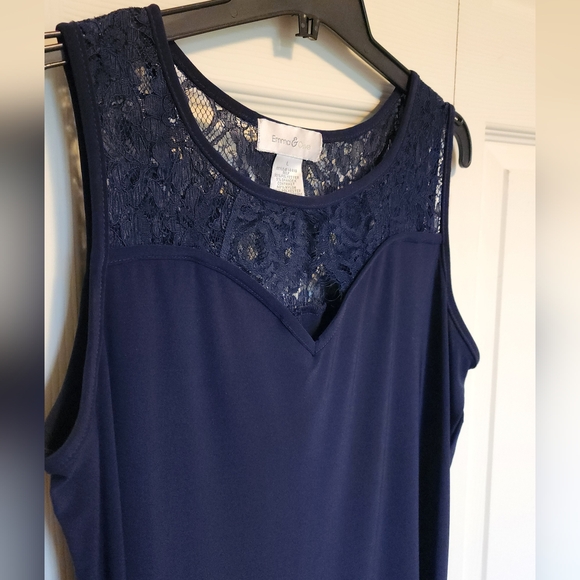 Emma&Olive Dressy Sleeveless Top with Delicate Lace Detail - Picture 4 of 5